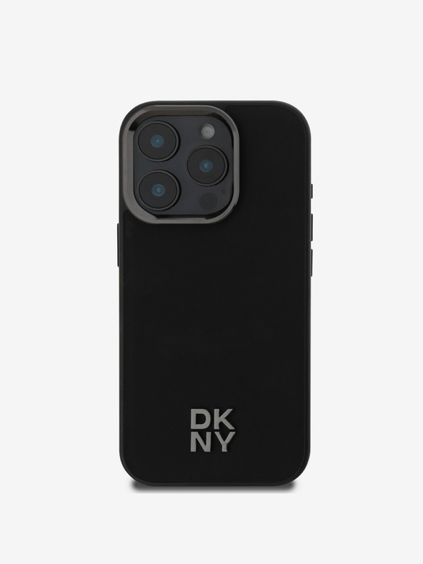 DKNY DKNY Заден капак от полиуретанова кожа с лого Magsafe за iPhone 16 Pro Black