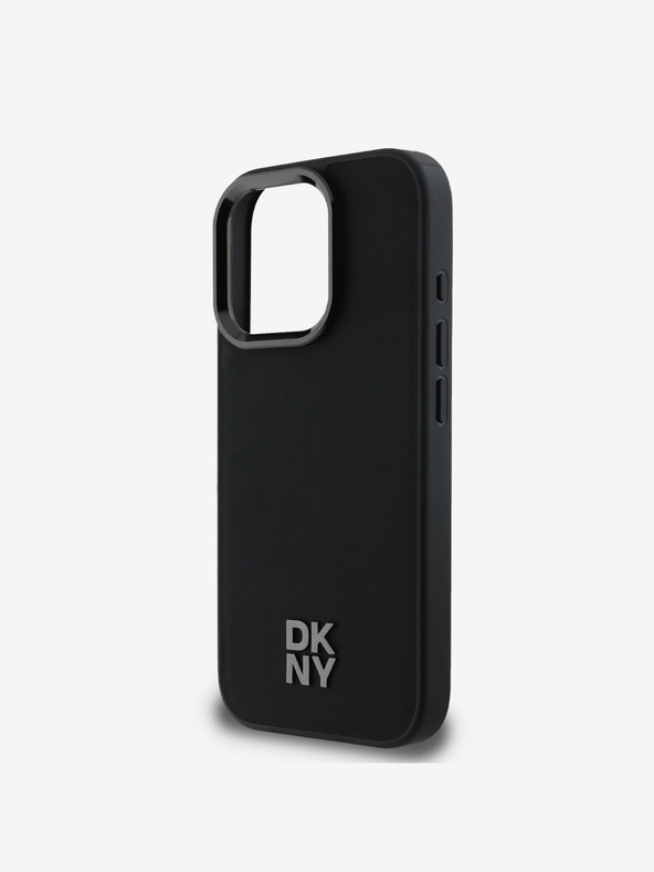 DKNY DKNY Заден капак от полиуретанова кожа с лого Magsafe за iPhone 16 Pro Black