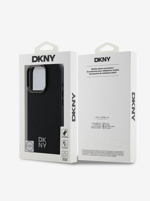 DKNY DKNY Заден капак от полиуретанова кожа с лого Magsafe за iPhone 16 Pro Black