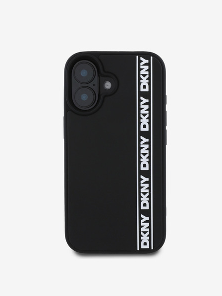 DKNY DKNY 3D каучуков заден капак с повтарящо се лого за iPhone 16 черен