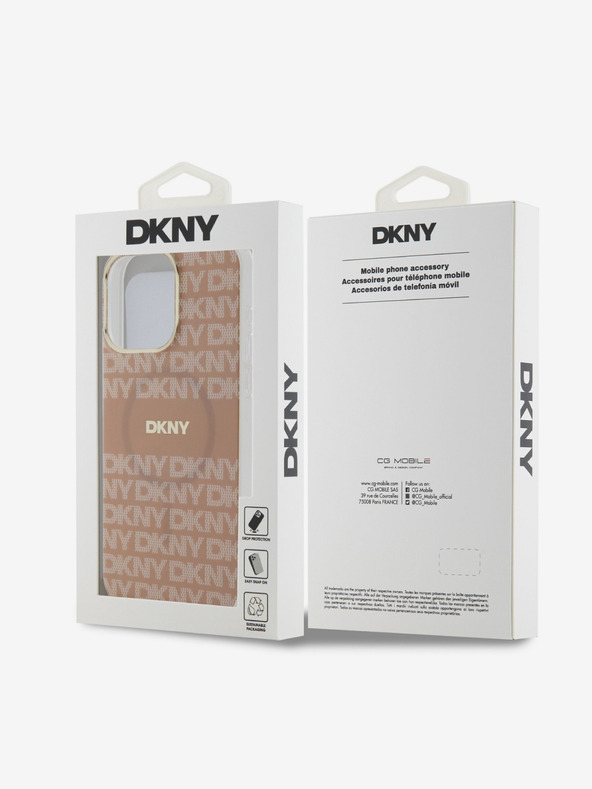 DKNY PC/TPU Repeat Pattern Tonal Stripe Magsafe Back Cover за iPhone 15 Pro Max Pink DKNY