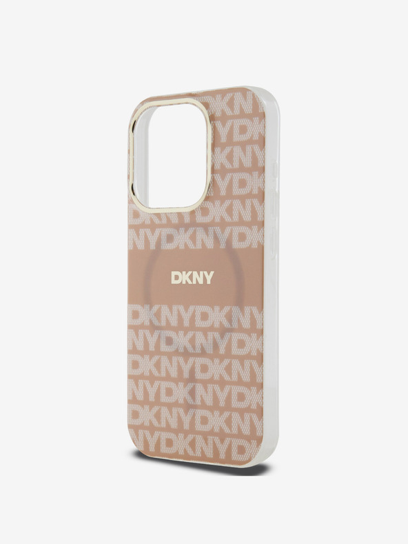DKNY PC/TPU повтарящ се модел с тонални ивици Magsafe заден капак за iPhone 13 Pro Pink DKNY