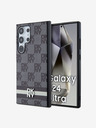 DKNY DKNY PU кожа с кариран десен и райета заден капак за Samsung Galaxy S24 Ultra Black
