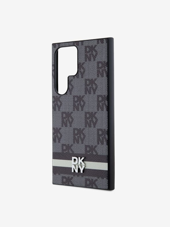 DKNY DKNY PU кожа с кариран десен и райета заден капак за Samsung Galaxy S24 Ultra Black