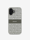 DKNY DKNY Заден капак от PU кожа с повтарящ се модел с тонални ивици за iPhone 16 Beige