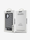 DKNY DKNY PU кожа с повтарящ се модел с долна ивица MagSafe заден капак за iPhone 16 Plus черен