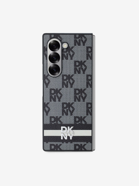 DKNY DKNY PU кожа с кариран десен и райе заден капак за Samsung Galaxy Z Fold 6 Black