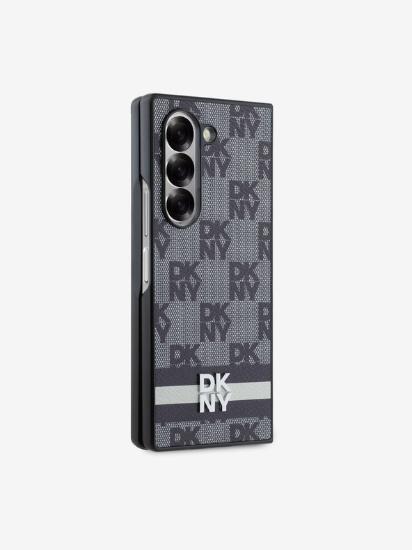DKNY DKNY PU кожа с кариран десен и райе заден капак за Samsung Galaxy Z Fold 6 Black