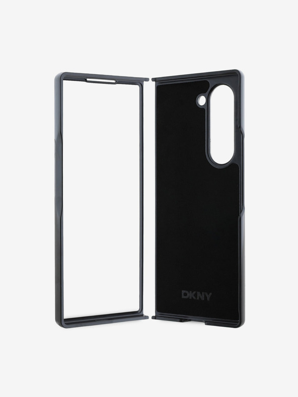 DKNY DKNY PU кожа с кариран десен и райе заден капак за Samsung Galaxy Z Fold 6 Black