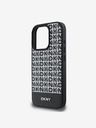 DKNY DKNY PU кожа с повтарящ се десен на долни ивици MagSafe заден капак за iPhone 16 Pro Max Black