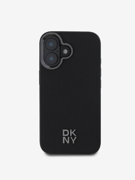 DKNY DKNY PU кожа с лого на стека Magsafe заден капак за iPhone 16 черен