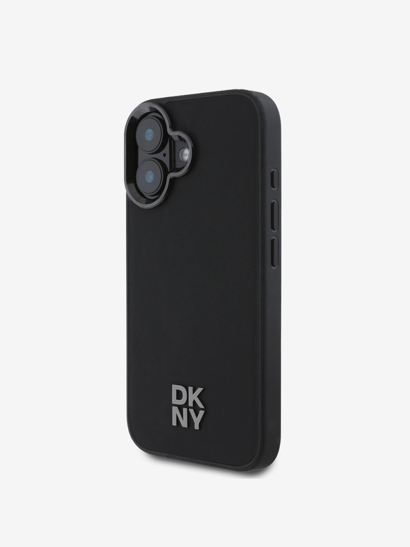 DKNY DKNY PU кожа с лого на стека Magsafe заден капак за iPhone 16 черен
