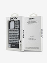 DKNY DKNY PU кожа с повтарящ се модел с долна ивица MagSafe заден капак за iPhone 16 Pro Black