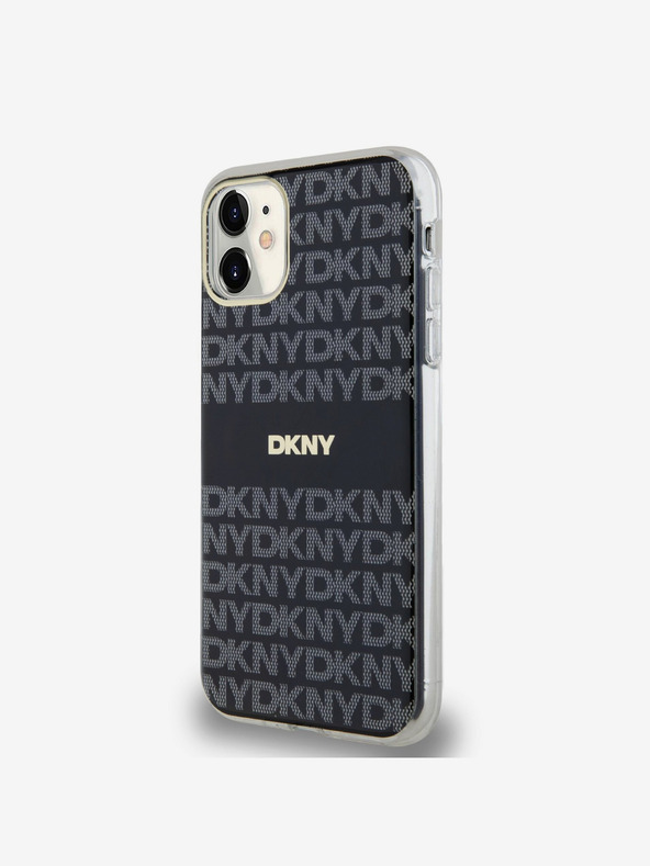 DKNY PC/TPU Repeat Pattern Tonal Stripe Magsafe заден капак за iPhone 11 Black DKNY