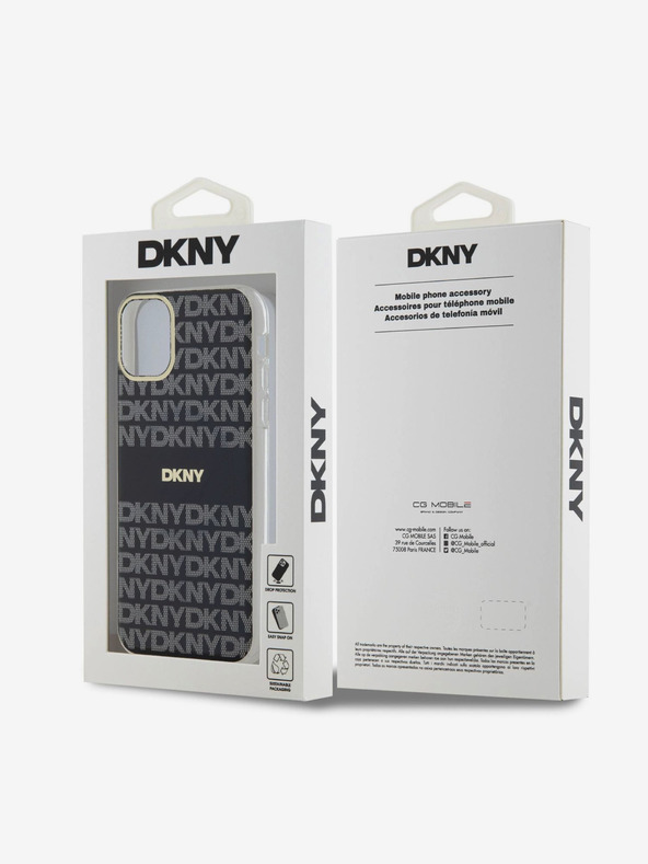 DKNY PC/TPU Repeat Pattern Tonal Stripe Magsafe заден капак за iPhone 11 Black DKNY
