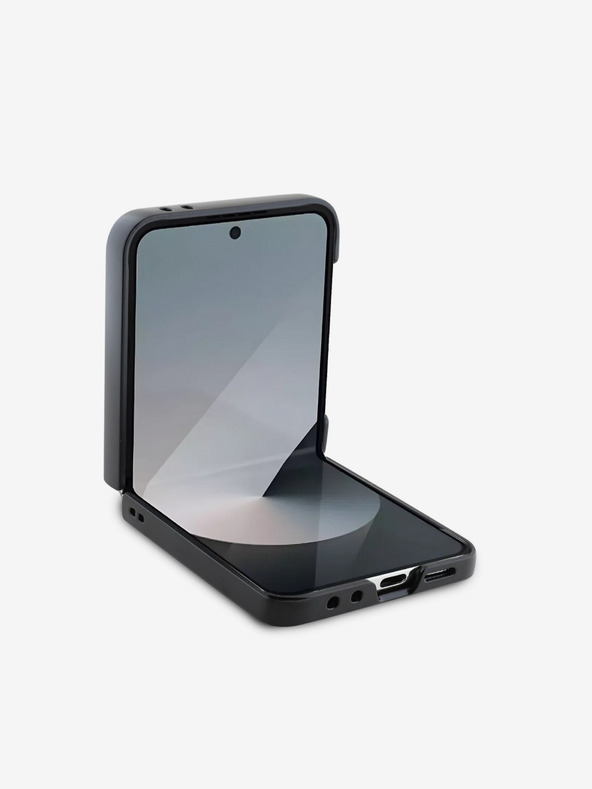 DKNY DKNY PU кожа с кариран десен и райета заден капак за Samsung Galaxy Z Flip 6 Black