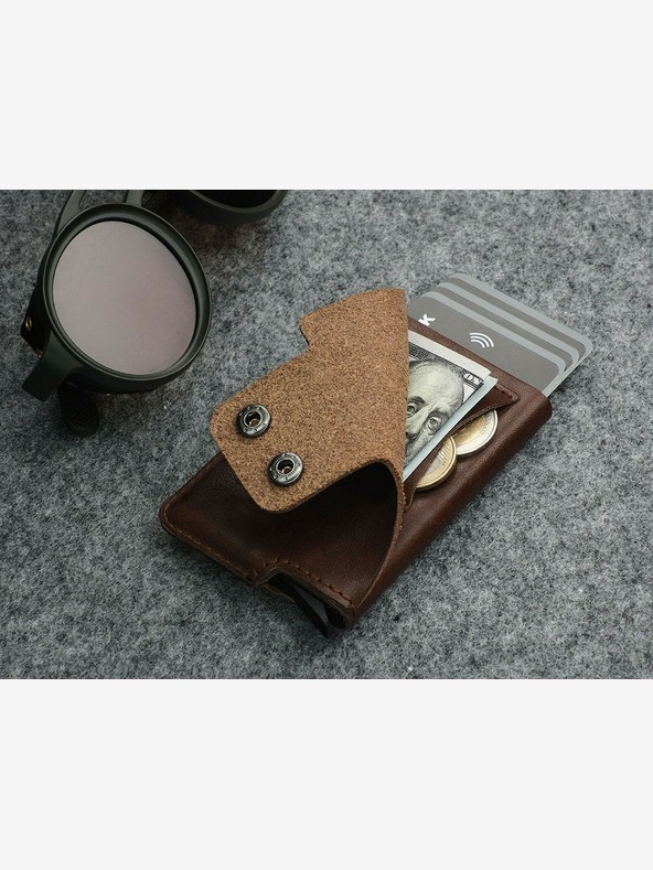 Pularys Pularys мъжки кожен портфейл Funky brown