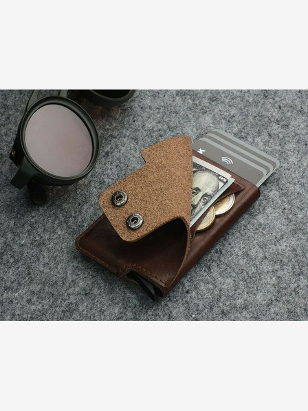 Pularys Pularys мъжки кожен портфейл Funky brown