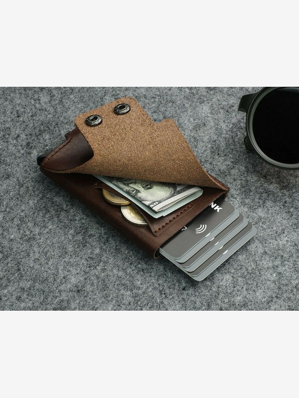 Pularys Pularys мъжки кожен портфейл Funky brown