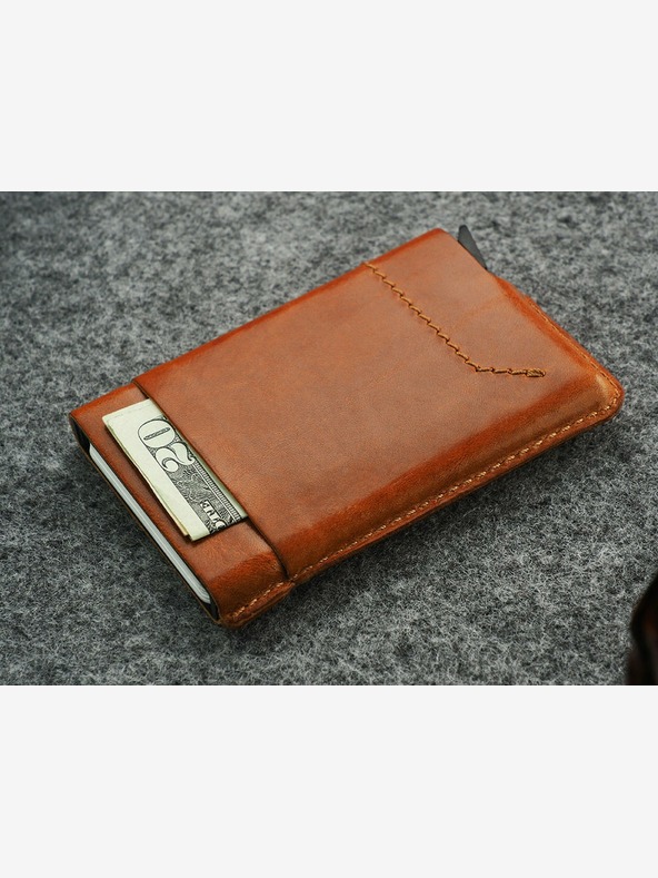 Pularys Pularys Мъжки кожен портфейл Gobi Light Brown