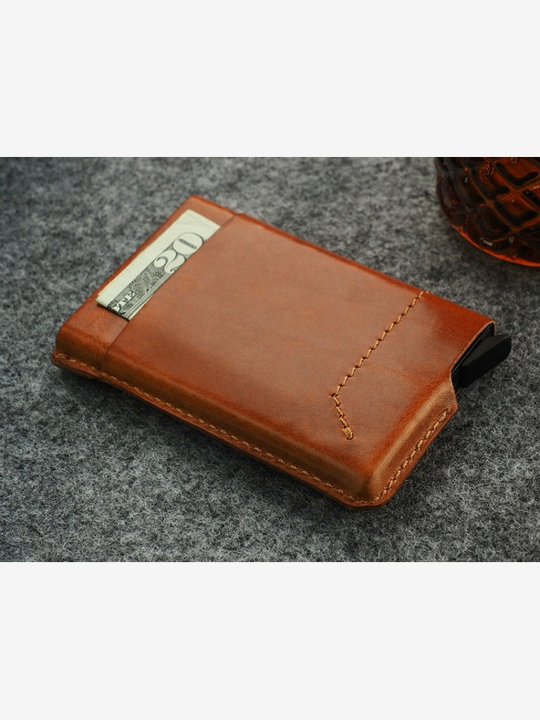 Pularys Pularys Мъжки кожен портфейл Gobi Light Brown