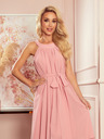 numoco Рокля от шифон с вратовръзка - прахово розово Numoco ALIZEE