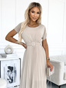 numoco Плисирана миди рокля с широк колан - бежова Numoco MIA