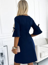 numoco Рокля с трапец и панделка - тъмно синя Numoco NEVA