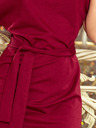 numoco Рокля с асиметрична пола и колан - бордо Numoco ROXI