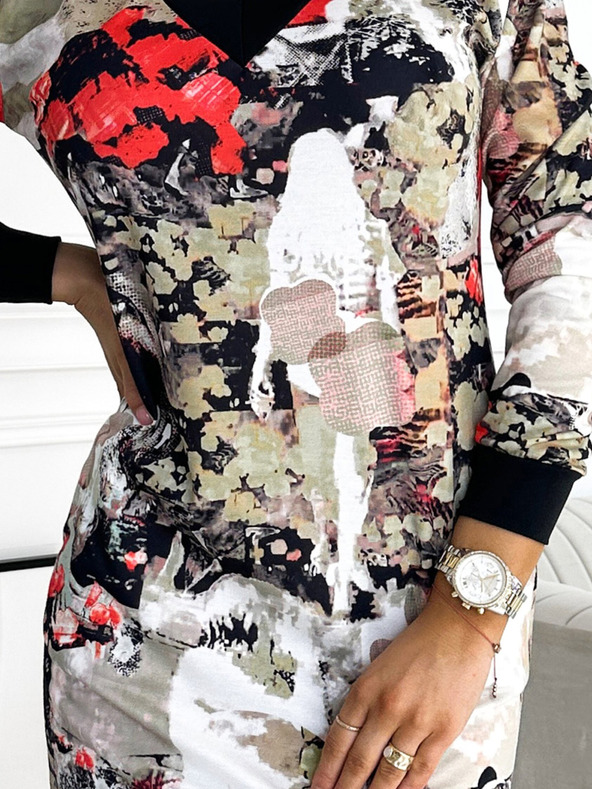 numoco Рокля с дълъг ръкав и деколте - цвят Numoco ELVIRA