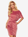 numoco Кадифена рокля с къс ръкав - мръсно розово Numoco CASSIE