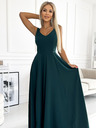 numoco Дълга елегантна рокля с деколте - зелена Numoco CINDY