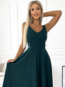 numoco Дълга елегантна рокля с деколте - зелена Numoco CINDY