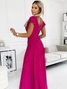 numoco Блестяща дълга рокля с деколте - фуксия Numoco CRYSTAL