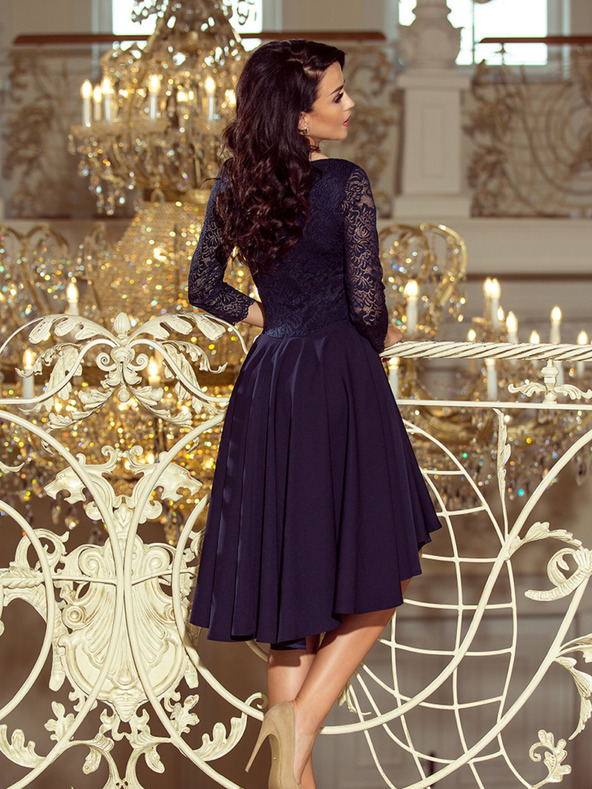 numoco Ексклузивна рокля с дантела - тъмно синя Numoco NICOLLE