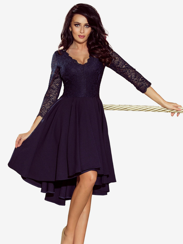 numoco Ексклузивна рокля с дантела - тъмно синя Numoco NICOLLE