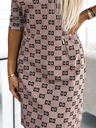 numoco Рокля със златни ципове - бежова с черна шарка Numoco MARY