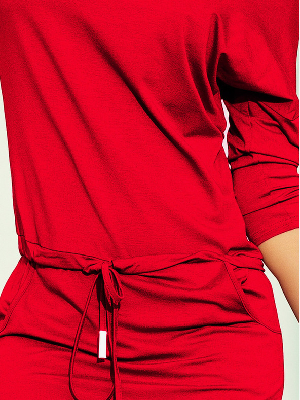 numoco Спортна рокля с връзки и джобове - червена Numoco