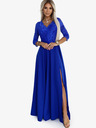 numoco Елегантна дантелена дълга рокля с деколте - синя Numoco AMBER