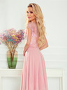 numoco Рокля от шифон с дантелено деколте - мръсно розово Numoco LINDA