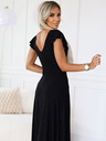 numoco Блестяща дълга рокля с деколте - черна Numoco CRYSTAL