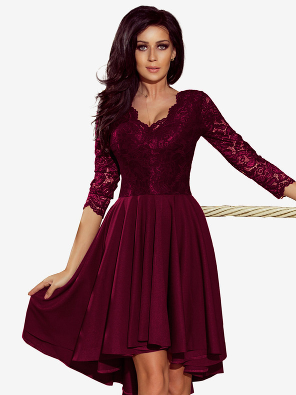 numoco Изключителна рокля с дантела - слива Numoco NICOLLE