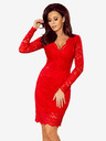 numoco Дантелена рокля с деколте - червена Numoco