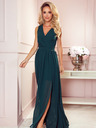 numoco Дълга рокля с деколте и връзка - зелена Numoco JUSTINE