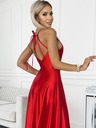 numoco Сатенена дълга рокля с изрязан гръб - червена Numoco PERLA
