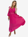 numoco Плисирана рокля с колан и деколте - фуксия Numoco KLARA