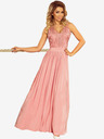 numoco Дълга рокля с бродирано деколте - розова Numoco LEA