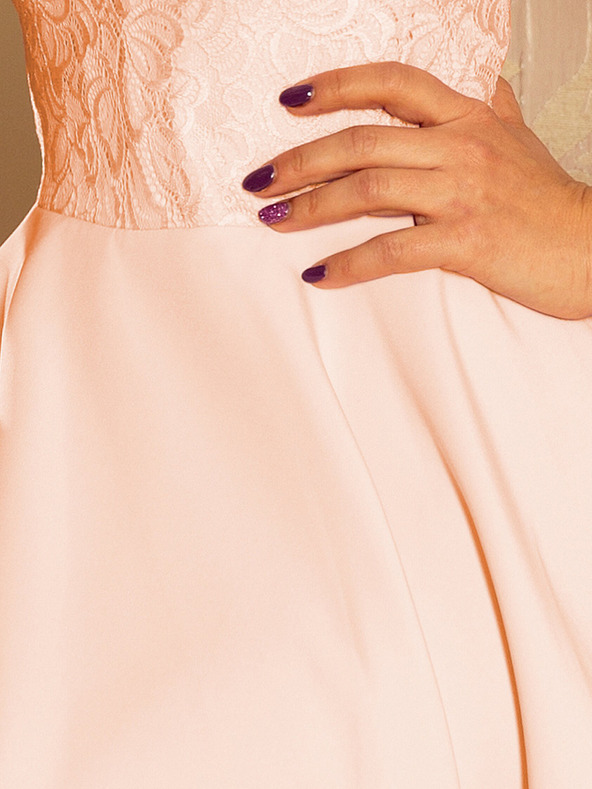 numoco Рокля с дантела - прасковена Numoco MARTA