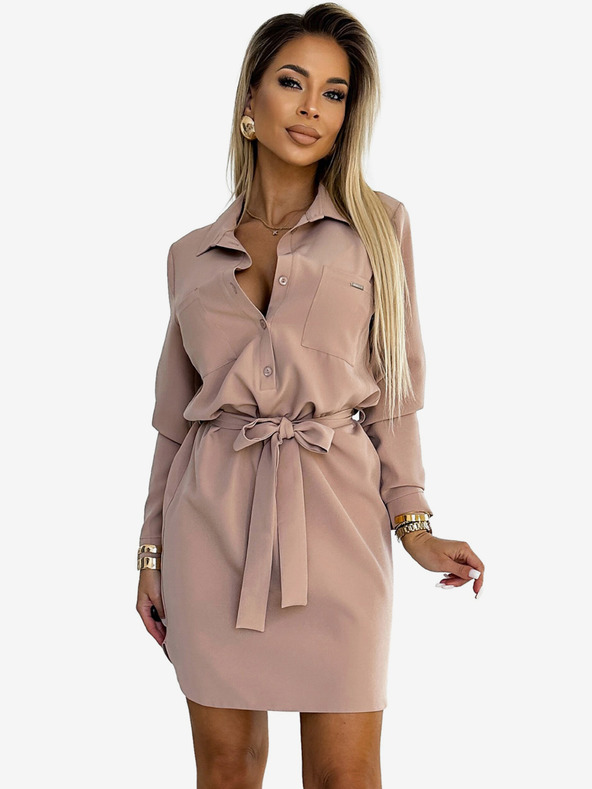 numoco Рокля с джобове - бежова Numoco CAMILLE