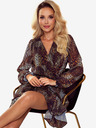 numoco Шифонена рокля с деколте и волани - леопардов принт Numoco LAUREN